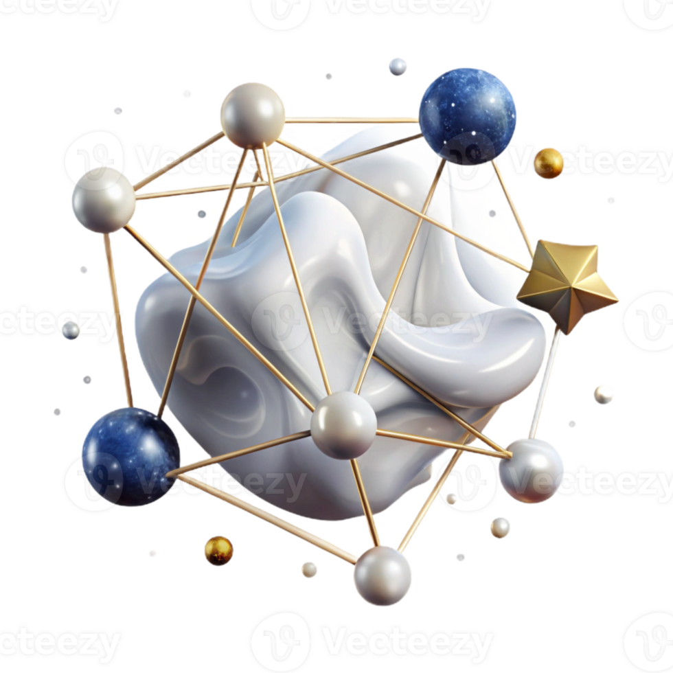 beautiful artistic Constellation Diagram Isolated with Star Patterns authentic png