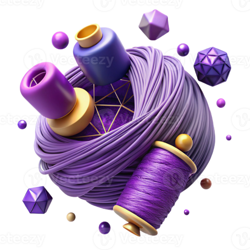 magnificent abstract Connected Purple Threads Isolated with Depth of Field professional png