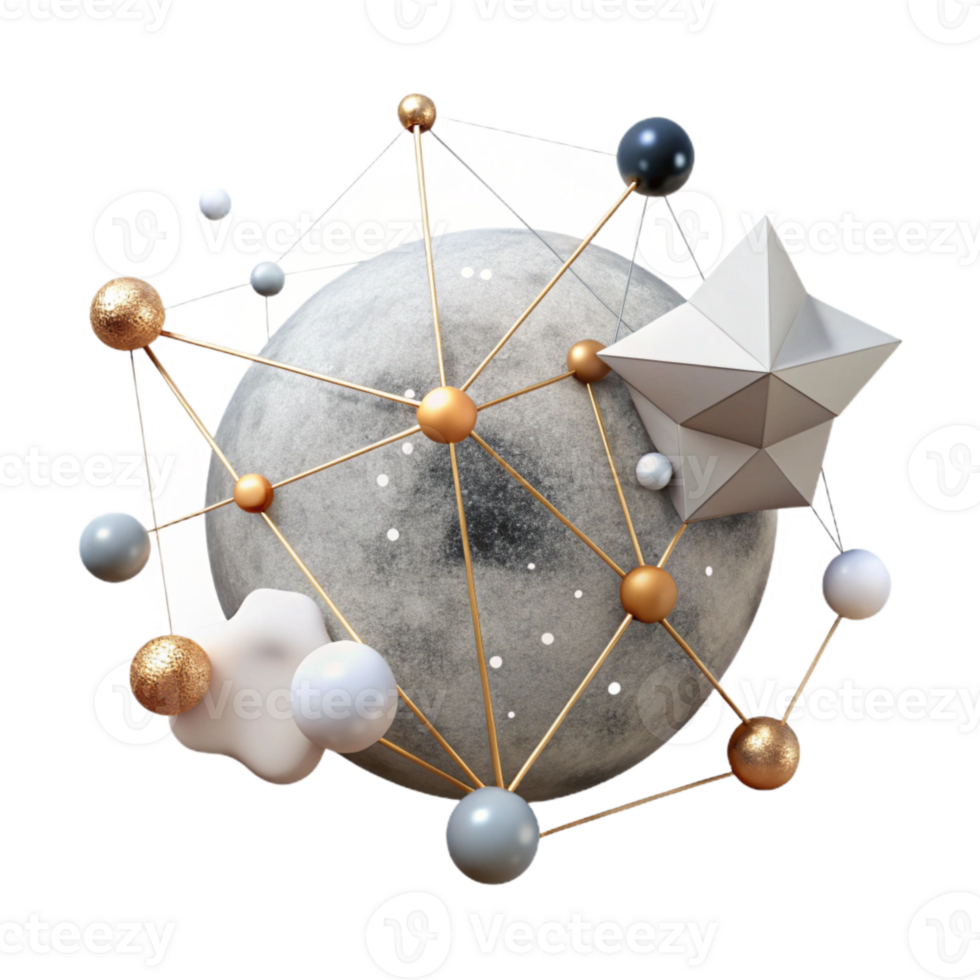 vibrant traditional Constellation Diagram with Lines Cutout authentic png