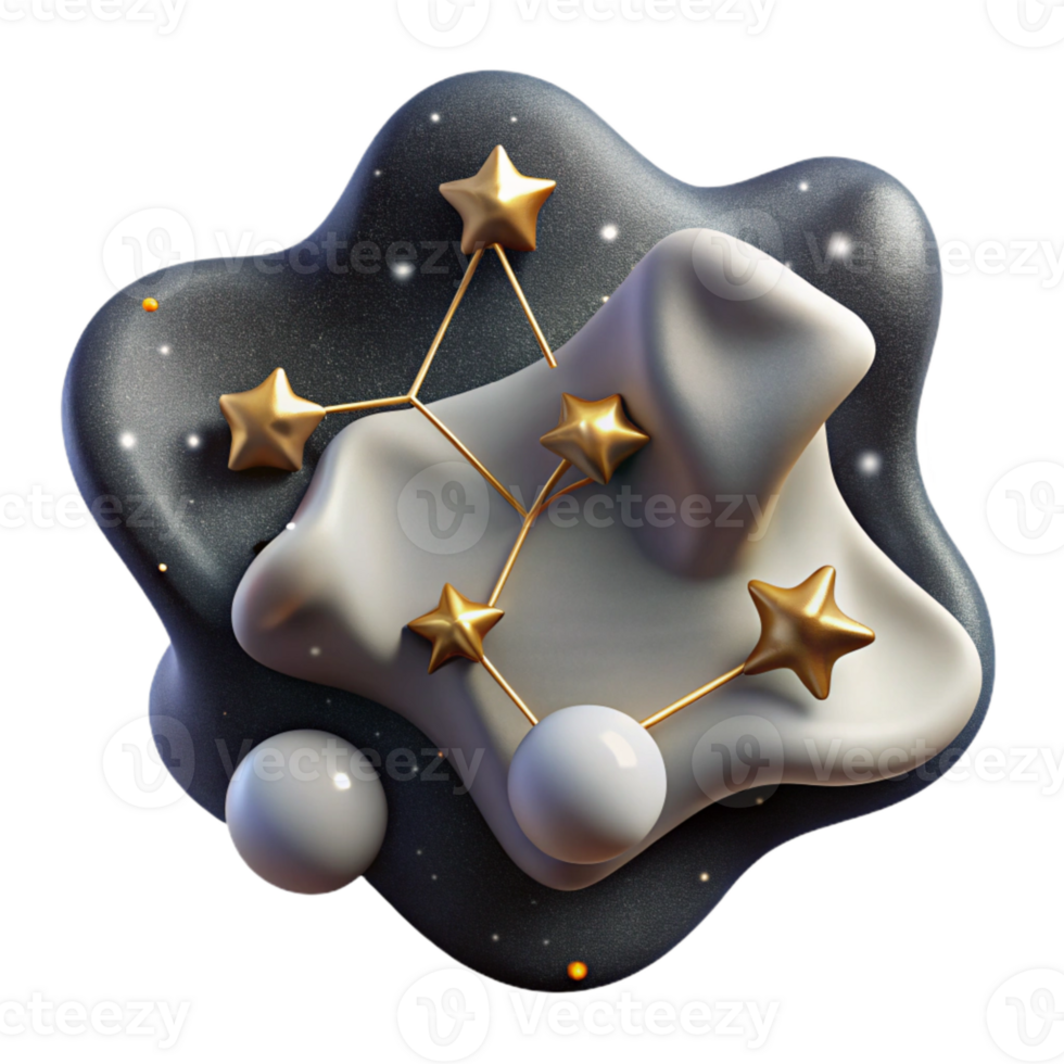 beautiful abstract Constellation Ursa Major Cutout with Seven Bright Stars premium png