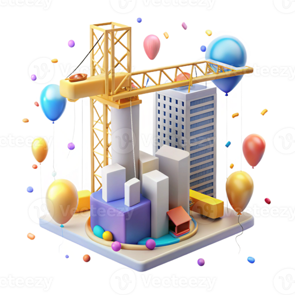 wonderful creative Construction Crane Building City Skyscraper Cutout Element original png
