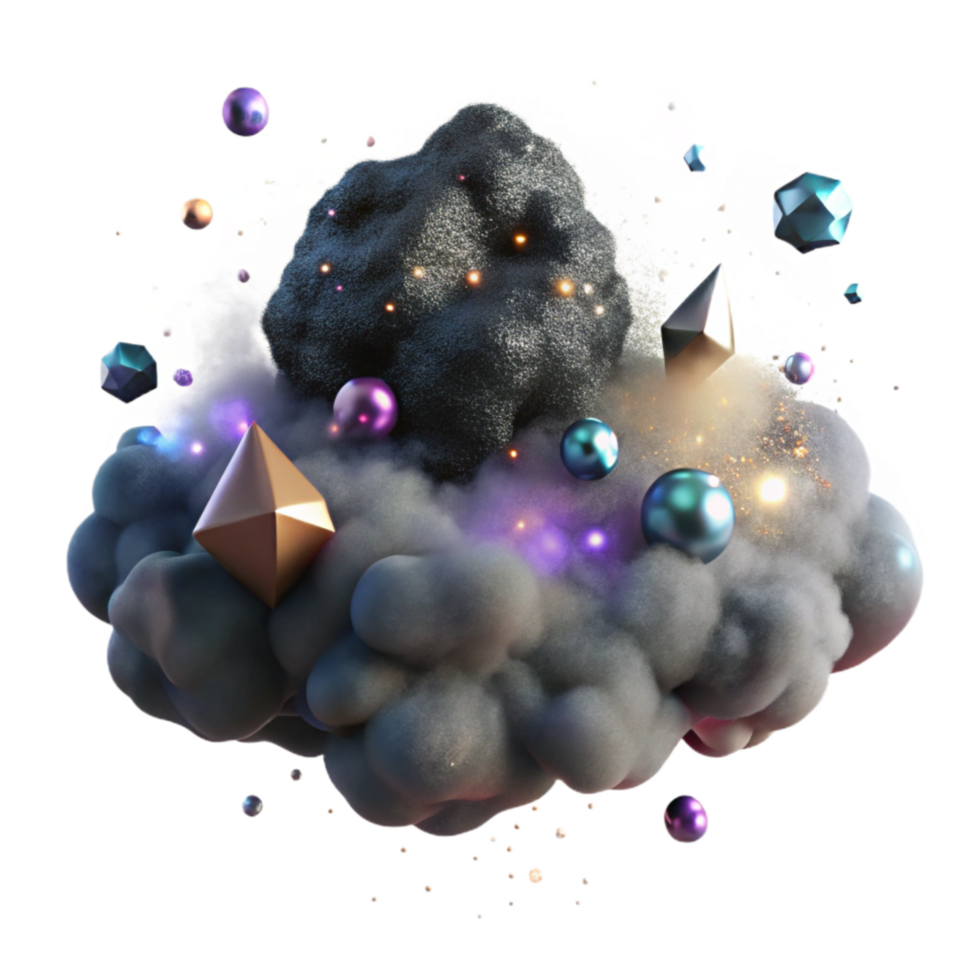 extraordinary vintage Cosmic Dust Cloud Transparent Background with Blue Hue authentic png