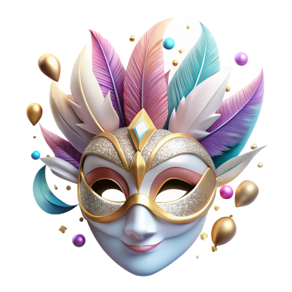 extraordinary abstract Costume Mask Isolated with Feathered Details png