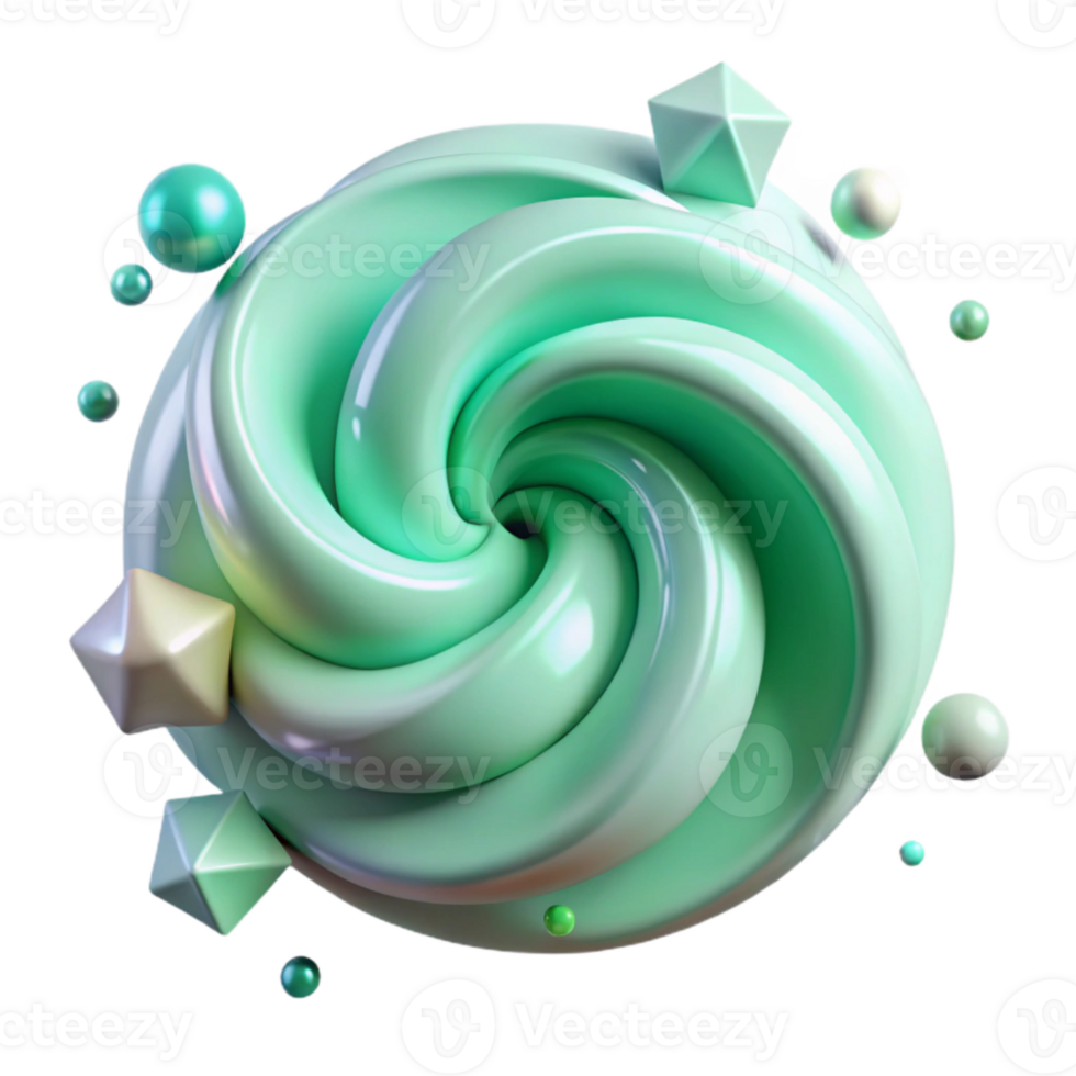 stunning modern Mint Green Abstract Swirls Isolated with Transparent Background and Refreshing Vibe high quality png