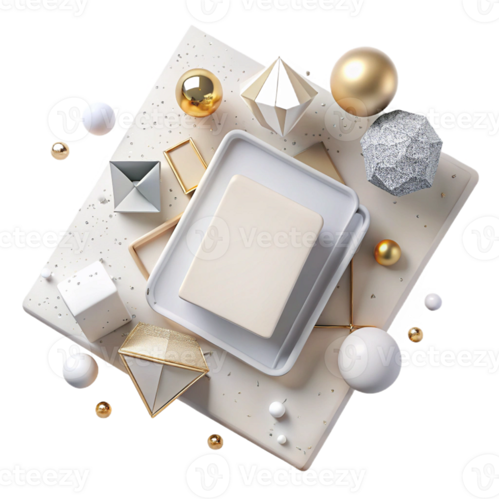 vibrant traditional Minimalist White Desk Top View Isolated Element original png