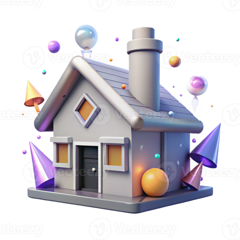 magnificent traditional Modern House with Chimney and Windows Transparent Background original png