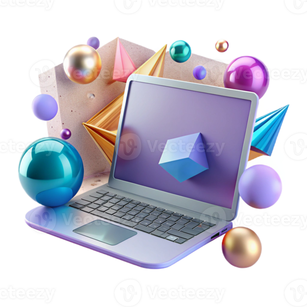 magnificent vintage Modern Laptop Front View Transparent Element detailed png