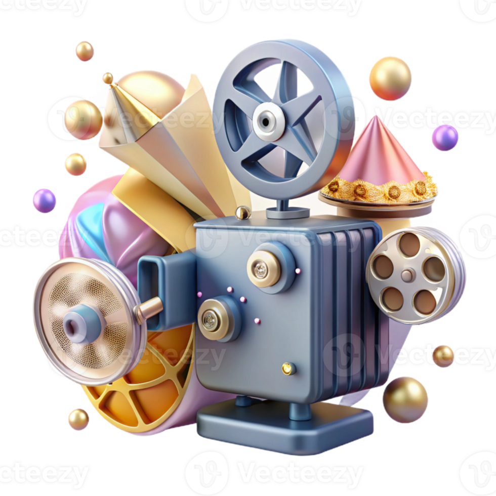 stunning vintage Movie Projector Vintage Design Transparent Background png