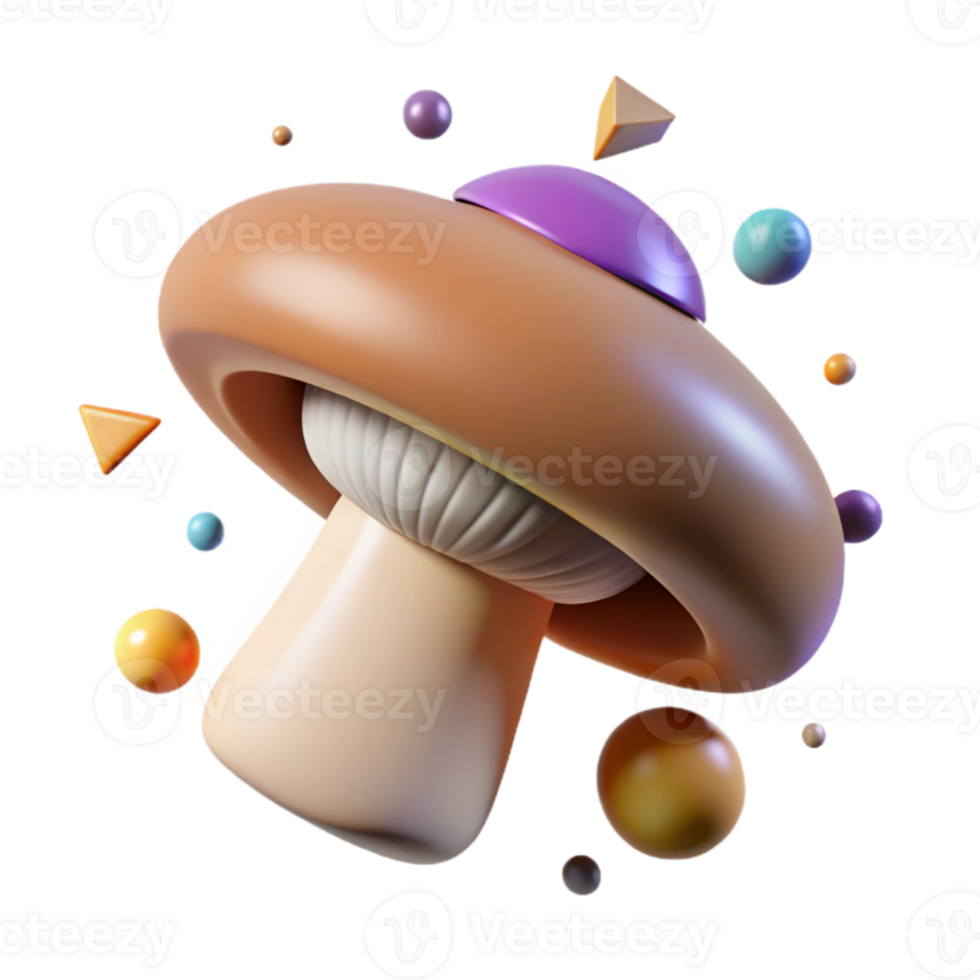 magnificent classic Mushroom Cap Top View Isolated Cutout authentic png
