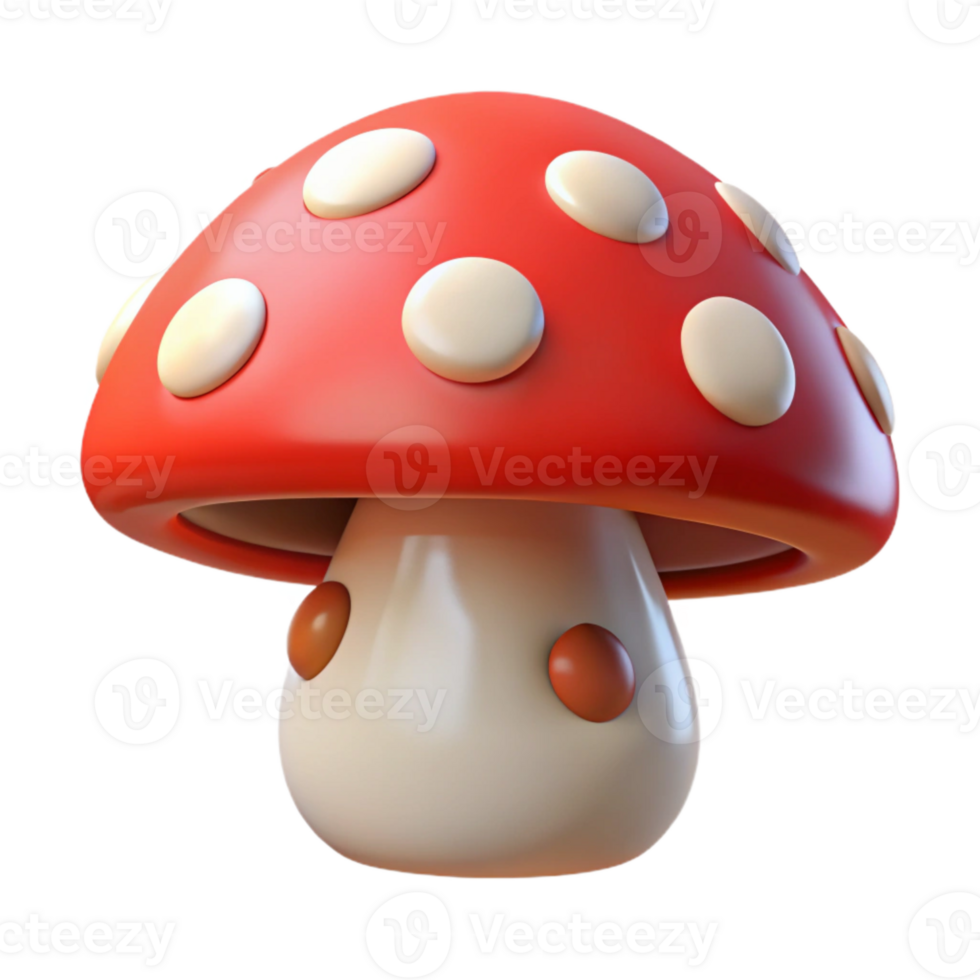 magnificent modern Mushroom Cutout with Red Cap and White Spots authentic png