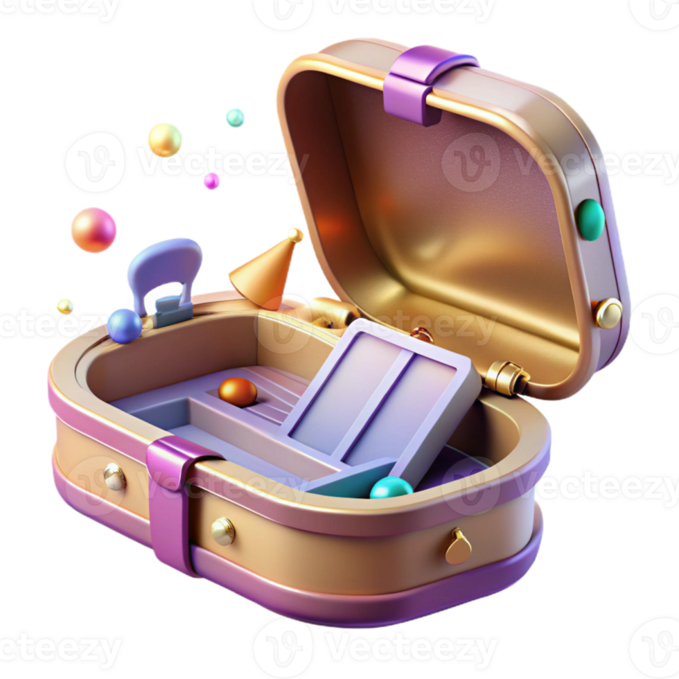 vibrant modern Musical Instrument Case Open Lid Transparent Background Cutout authentic png