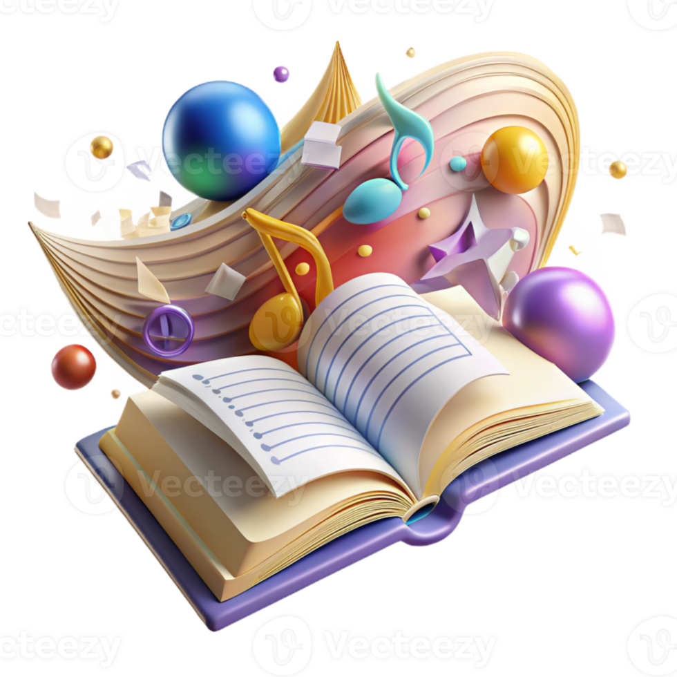 serene traditional Musical Score Open Book Transparent Background original png