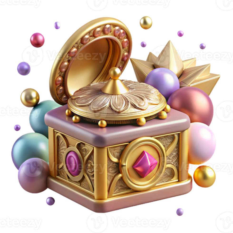 wonderful rustic Music Box Cutout with Ornate Design authentic png
