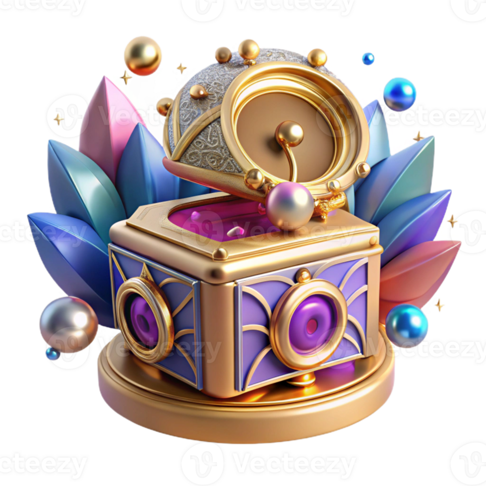 beautiful rustic Music Box Cutout with Ornate Design genuine png
