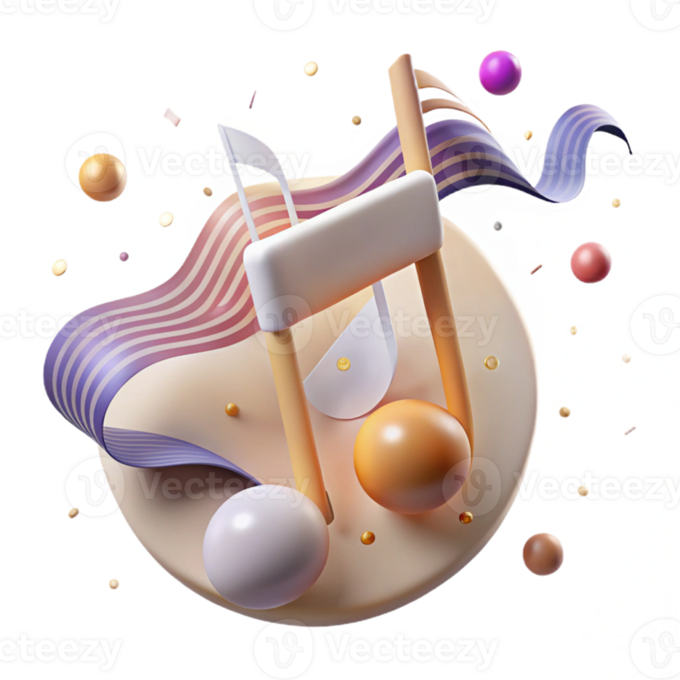 elegant creative Music Note Transparent Background with Stem and Flag genuine png