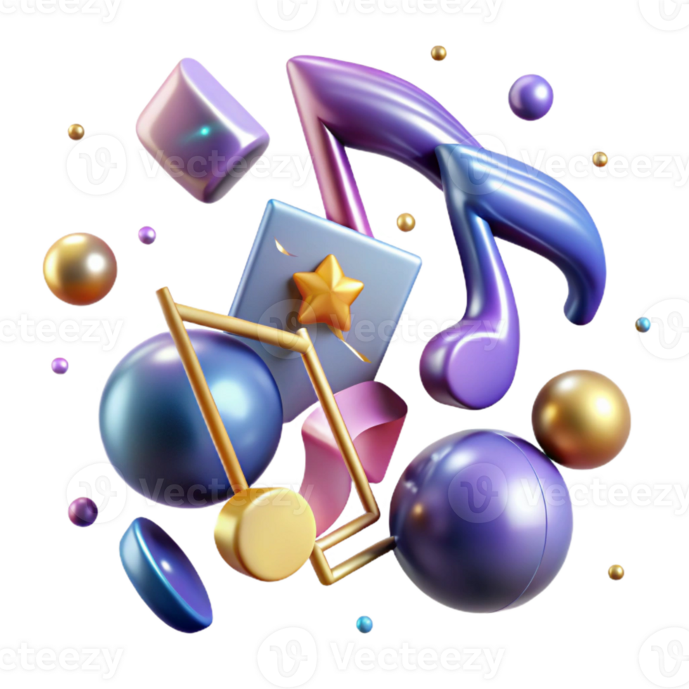 wonderful rustic Music Notes Cutout on Transparent Background exclusive png