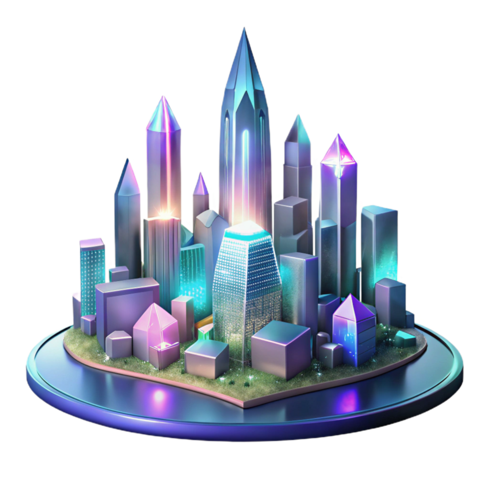 dramatic rustic Nighttime Water City Skyline Isolated with Glowing Windows png