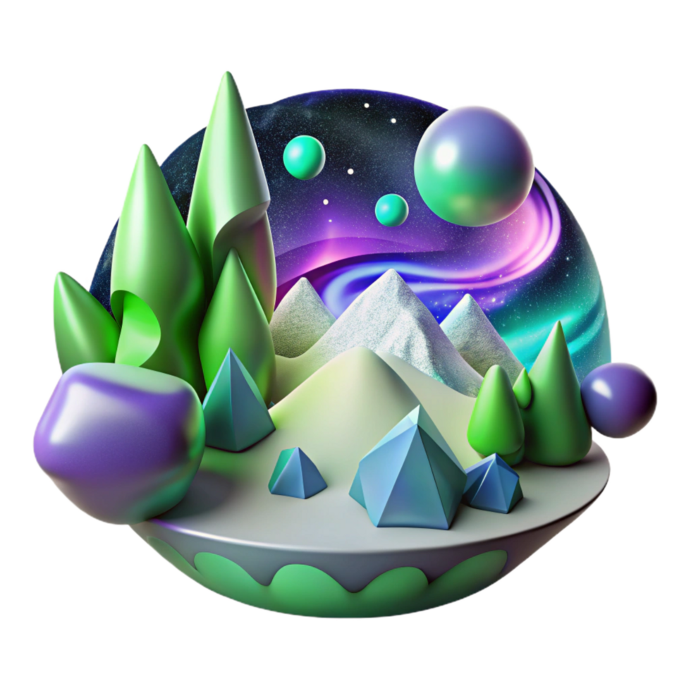 serene contemporary Northern Lights Cutout with Green and Purple Hues exclusive png