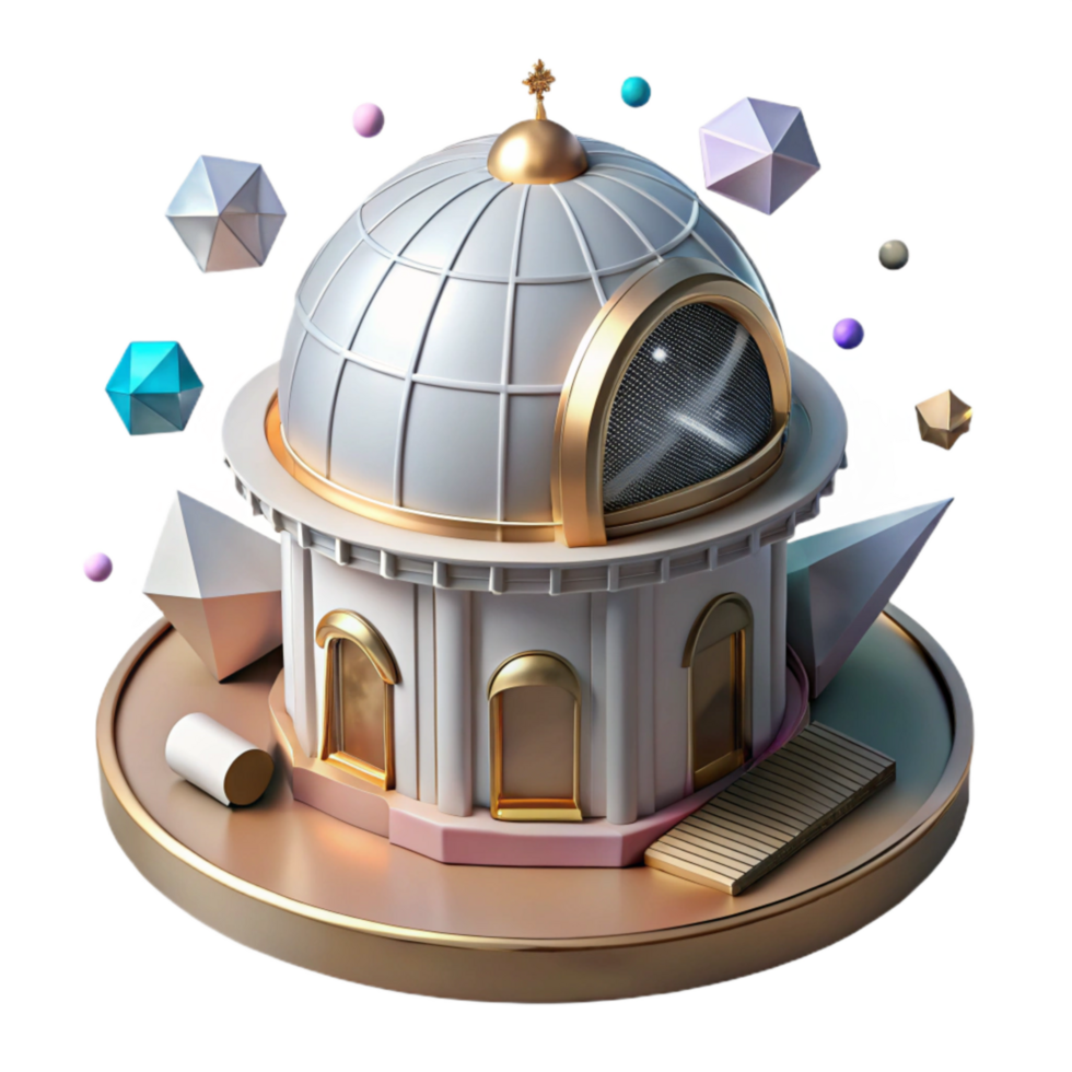 dramatic vintage Observatory Dome Isolated with Rotating Roof authentic png
