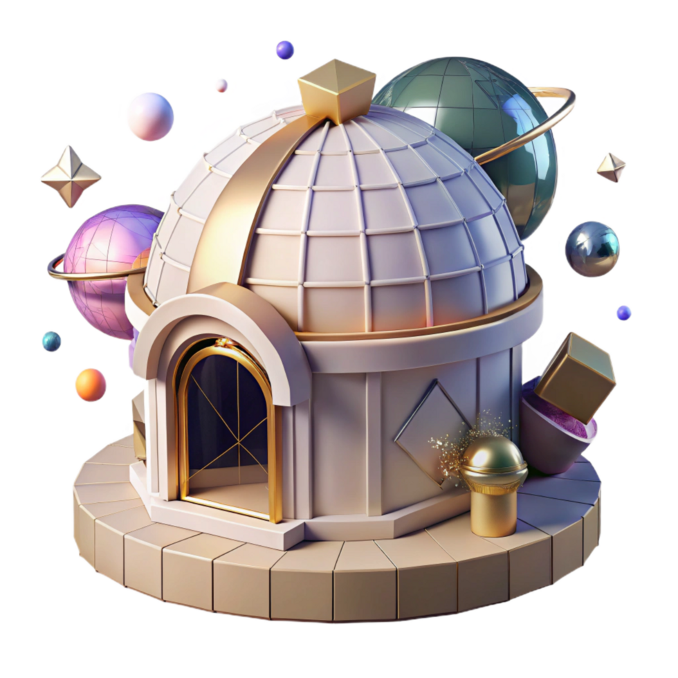 stunning classic Observatory Dome Isolated with Rotating Roof authentic png