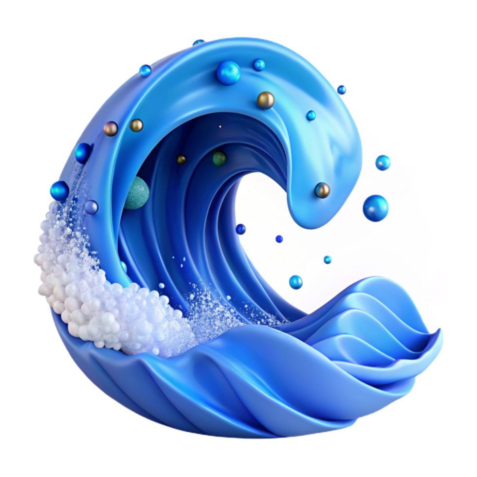 impressive minimalist Ocean Blue Wave Cutout premium png