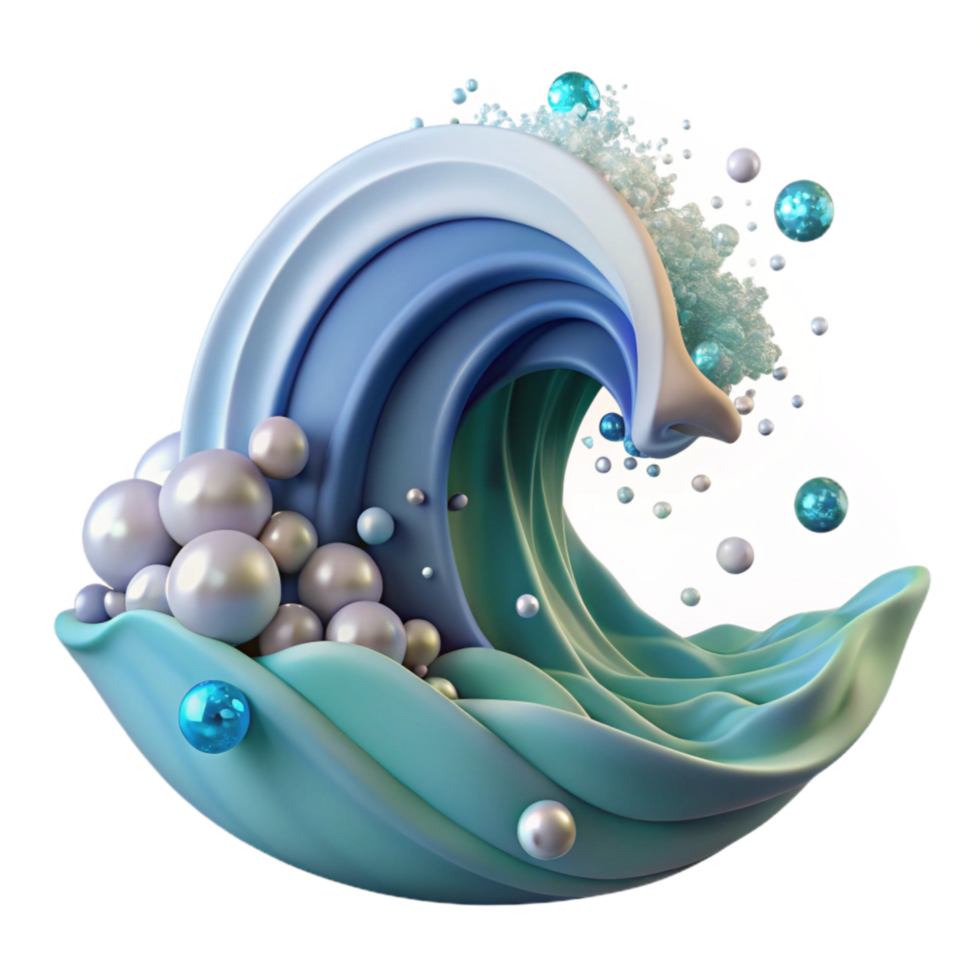 beautiful minimalist Ocean Wave Cutout with Foaming Crest high resolution png
