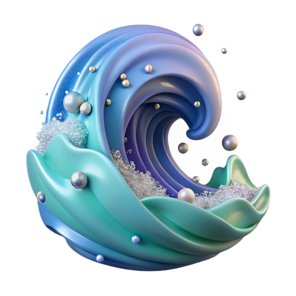 elegant artistic Ocean Wave Isolated with Crest Detail authentic png