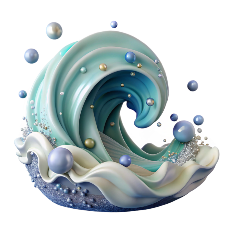 elegant rustic Ocean Wave Isolated with Crest Detail genuine png