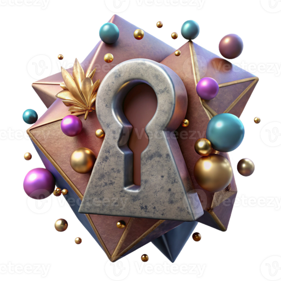 extraordinary classic Old Keyhole with Rustic Metal Texture Transparent Background png