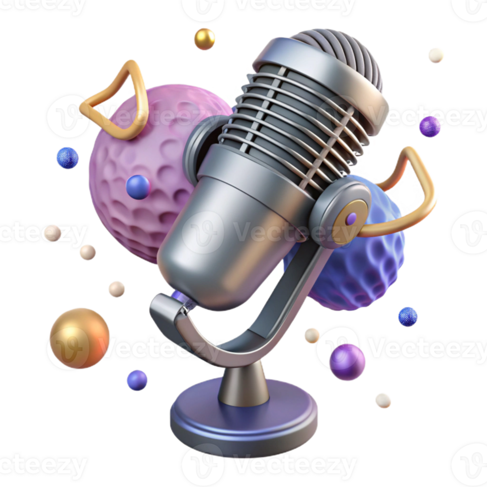 impressive rustic Old Microphone Isolated on Transparent Background with Shadow high quality png