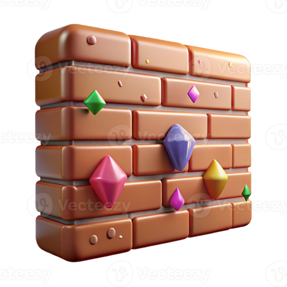 impressive traditional Old Whispering Walls Brick Pattern Isolated Element premium png