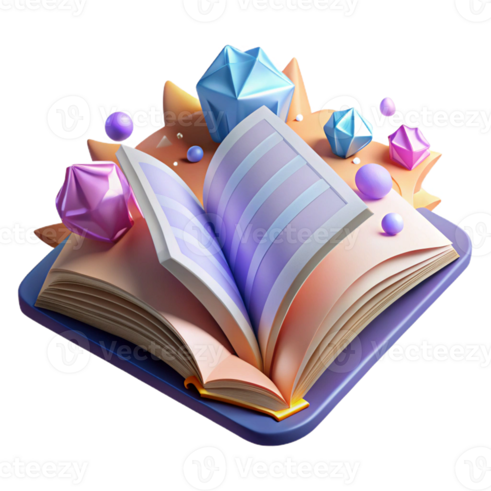 beautiful rustic Open Book Cutout with Realistic Page Texture genuine png