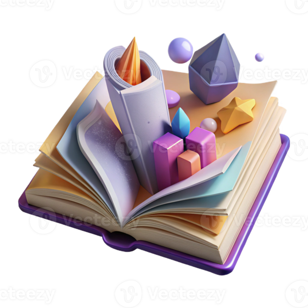 dramatic classic Open Book Cutout with Realistic Page Texture png