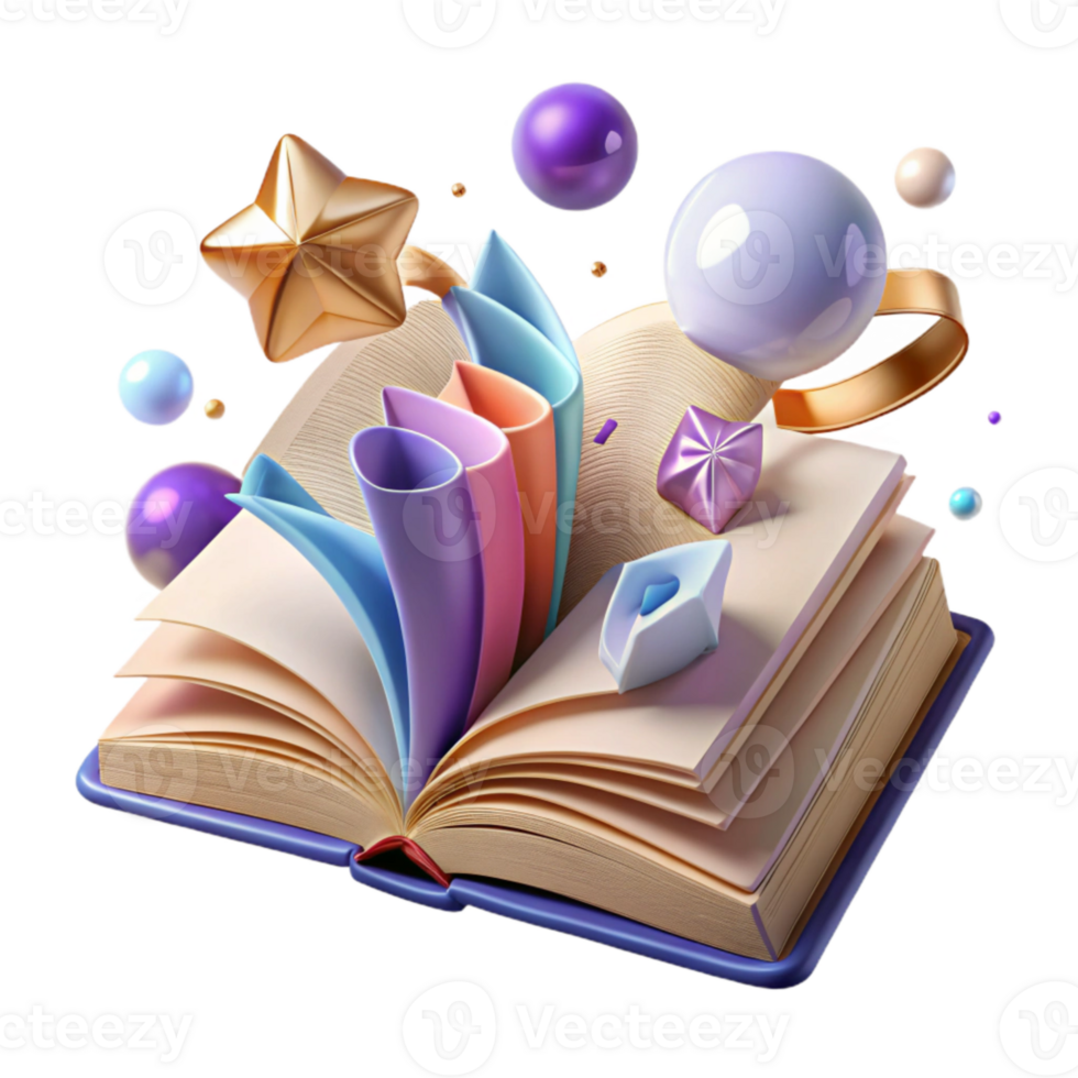 extraordinary contemporary Open Book Isolated with Turned Pages high resolution png