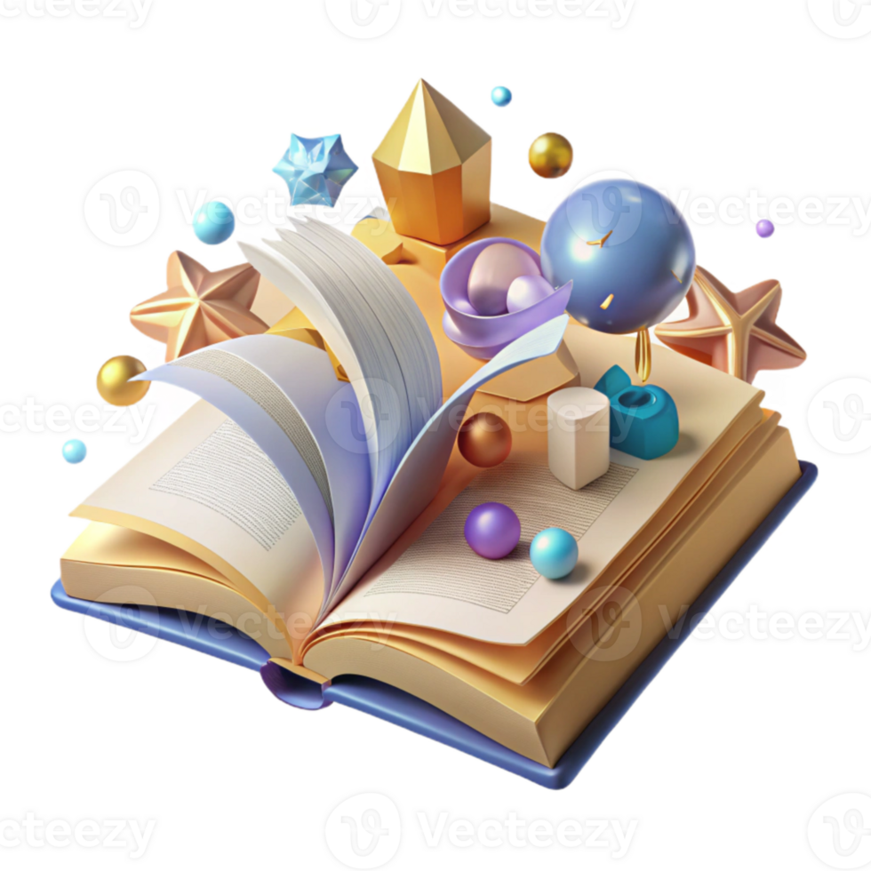 vibrant rustic Open Book Top View with Blank Pages Cutout high quality png