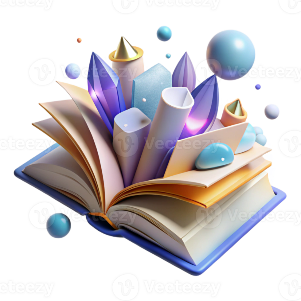 dramatic modern Open Book with Blank Pages Flat Lay Cutout high resolution png