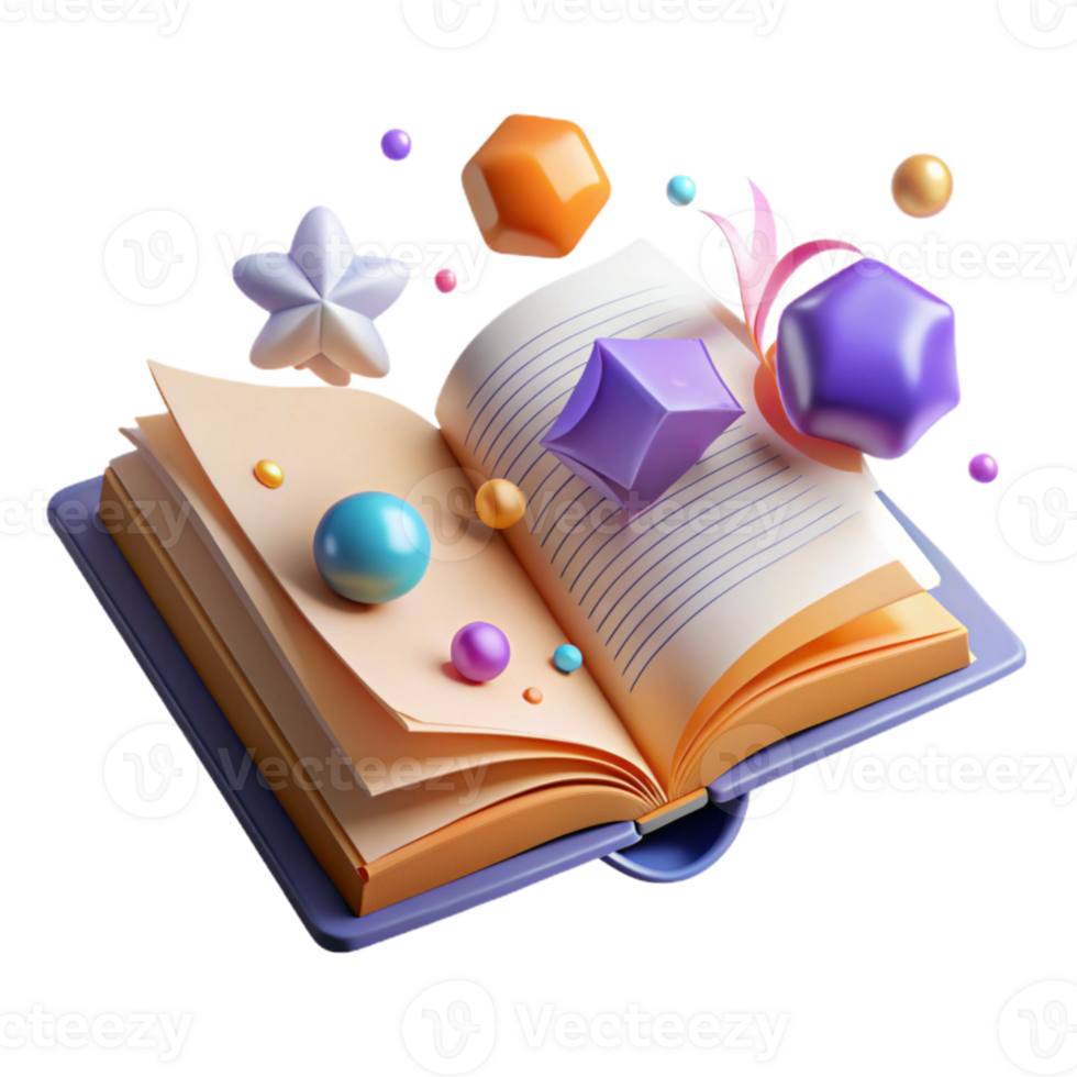stunning rustic Open Book with Turned Page Isolated detailed png