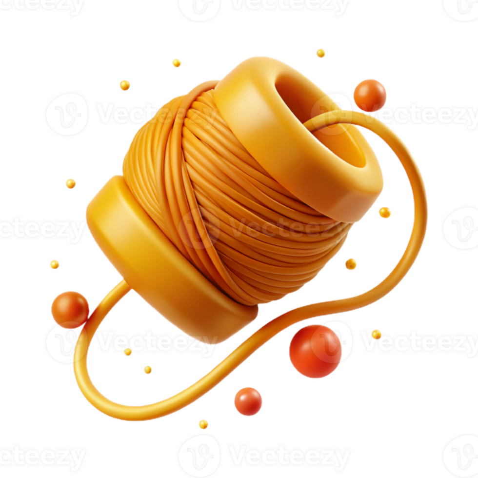 stunning contemporary Orange Thread with Warm Lighting Isolated professional png