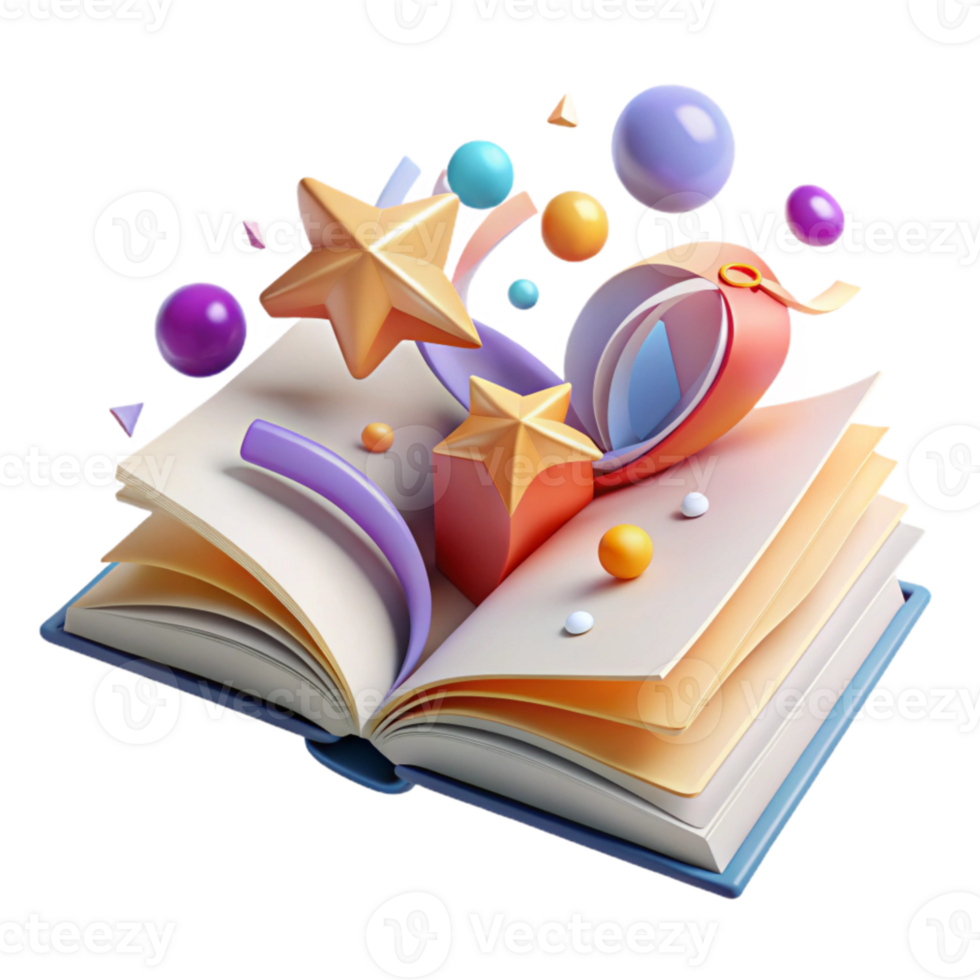 beautiful creative Open Book with Turned Page Isolated high quality png