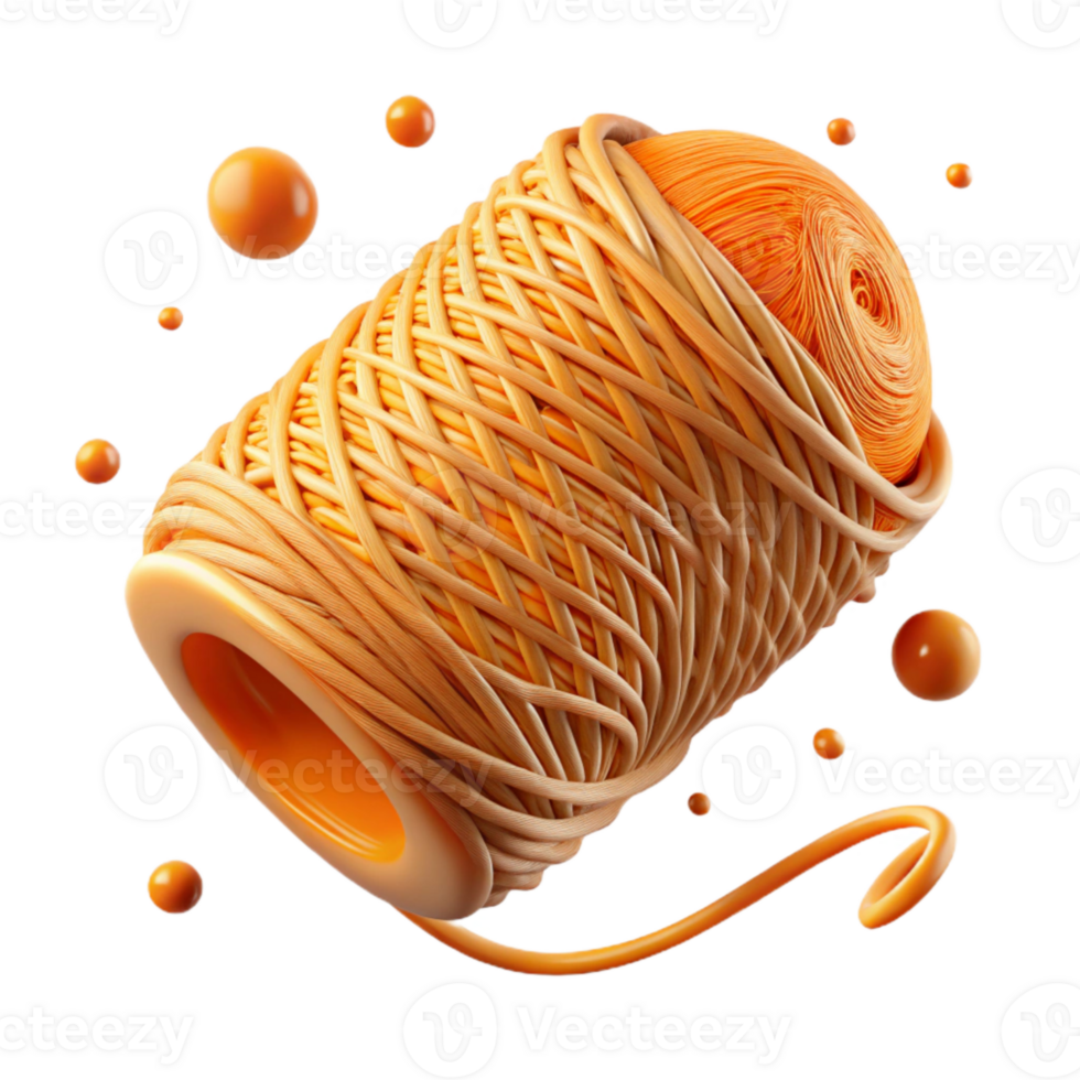 beautiful minimalist Orange Thread with Textured Finish Isolated authentic png