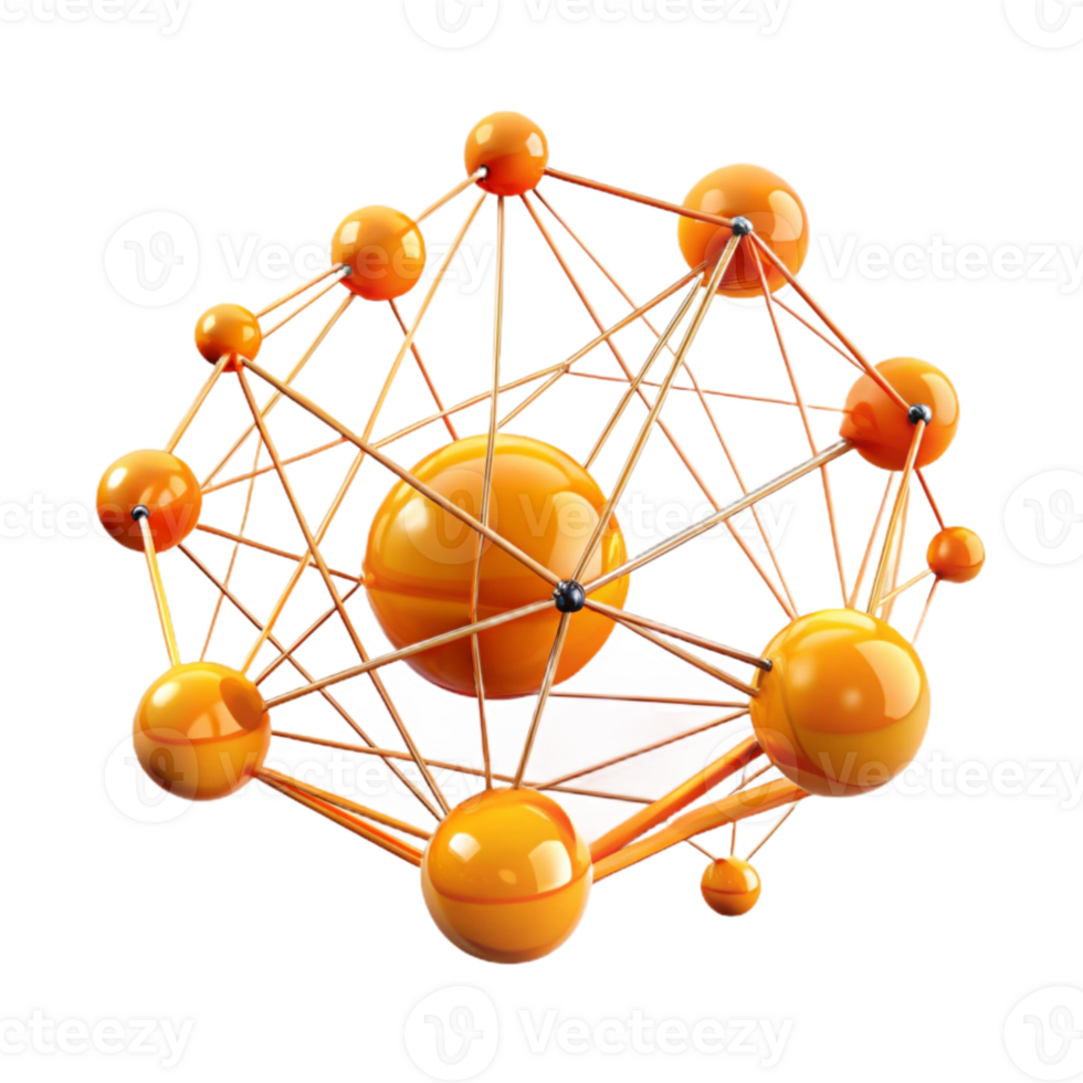 serene rustic Orange Web of Connections with Perspective Angle Cutout authentic png