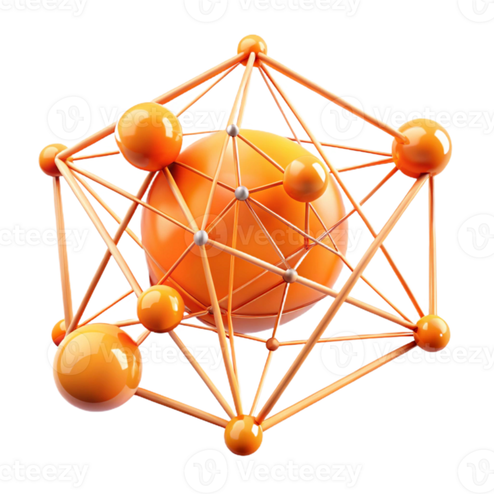 magnificent modern Orange Web of Connections with Perspective Angle Cutout high quality png