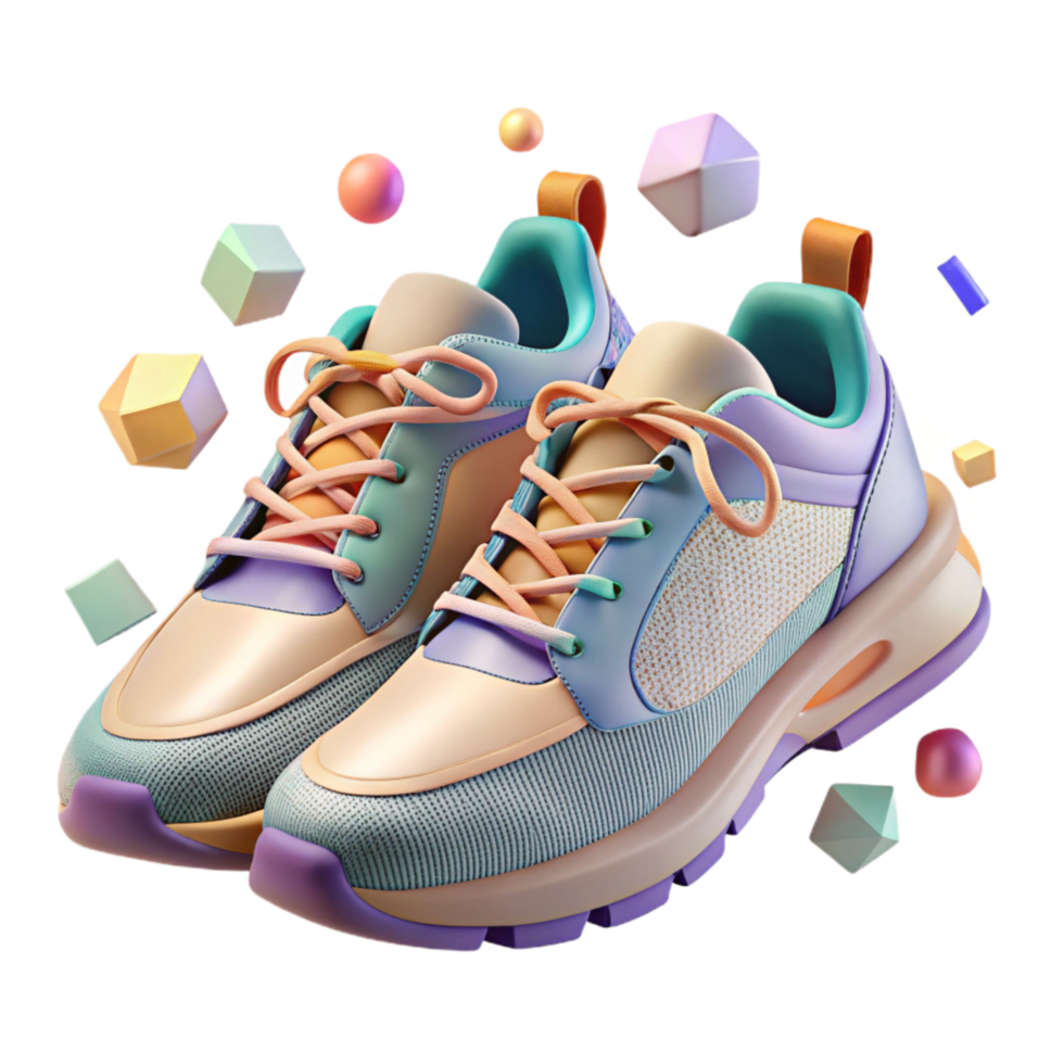 wonderful modern Pair of Running Shoes Top View Transparent Element png