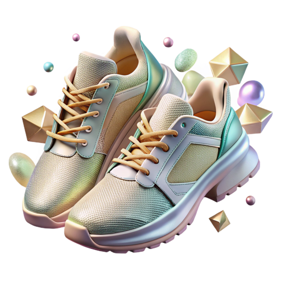 elegant abstract Pair of Running Shoes Top View Transparent Element exclusive png