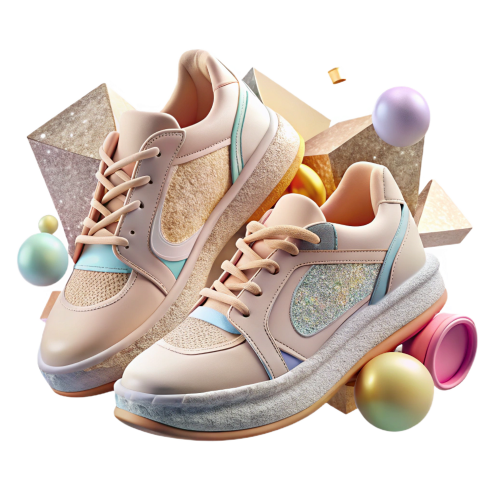 impressive vintage Pair of Running Shoes Top View Transparent Element png