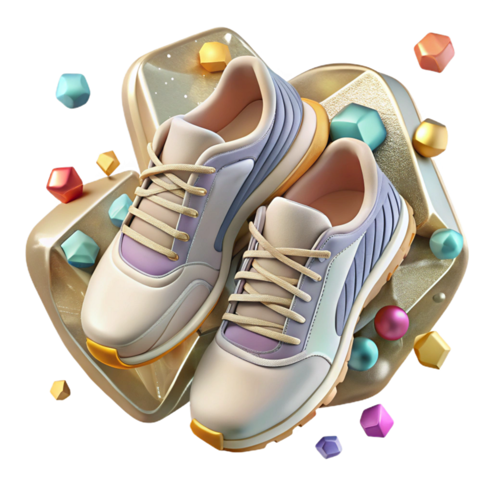 wonderful abstract Pair of Running Shoes Top View Transparent Element professional png
