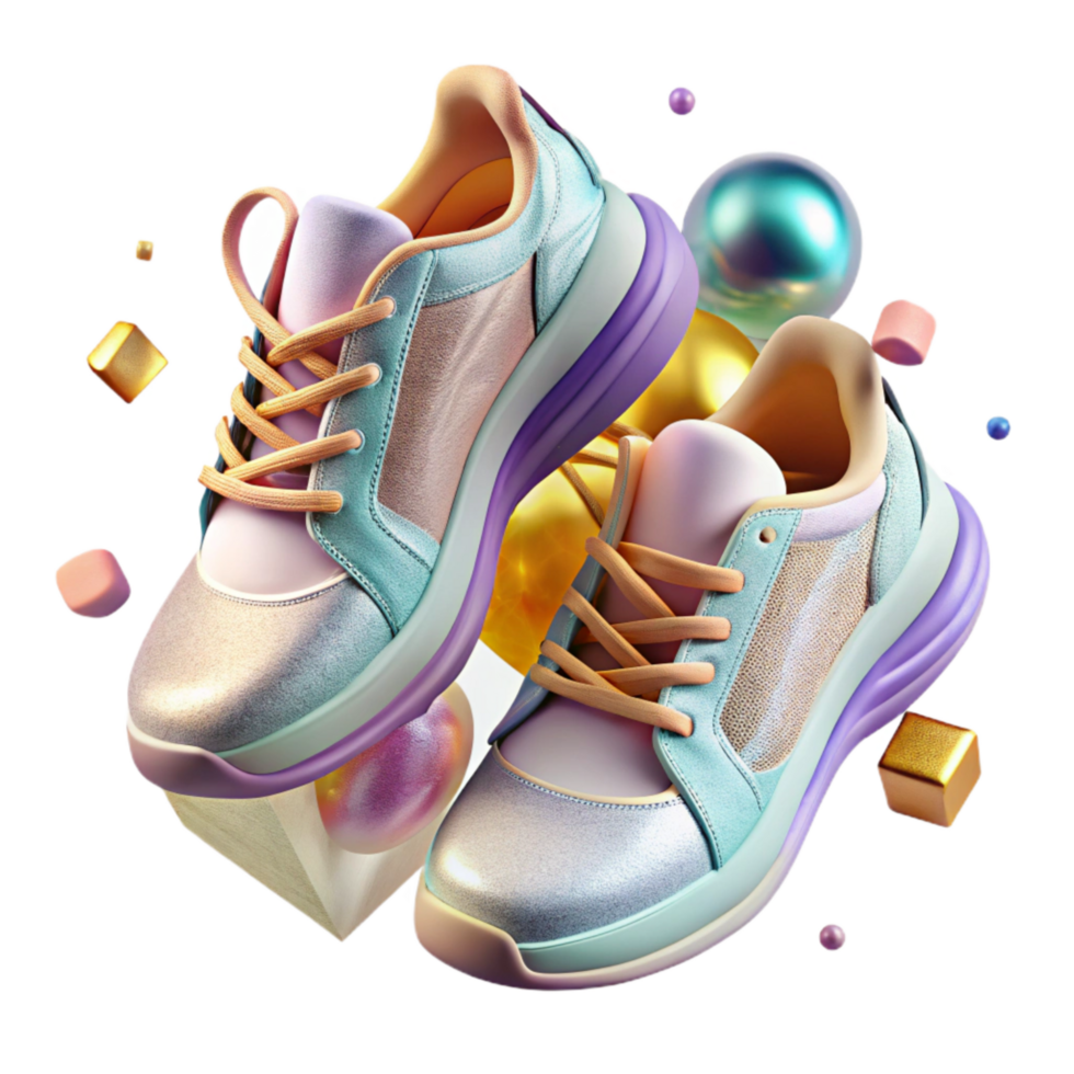impressive contemporary Pair of Running Shoes Top View Transparent Element high resolution png