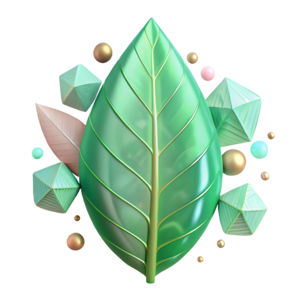 elegant classic Pastel Green Leaf Pattern Transparent Background detailed png