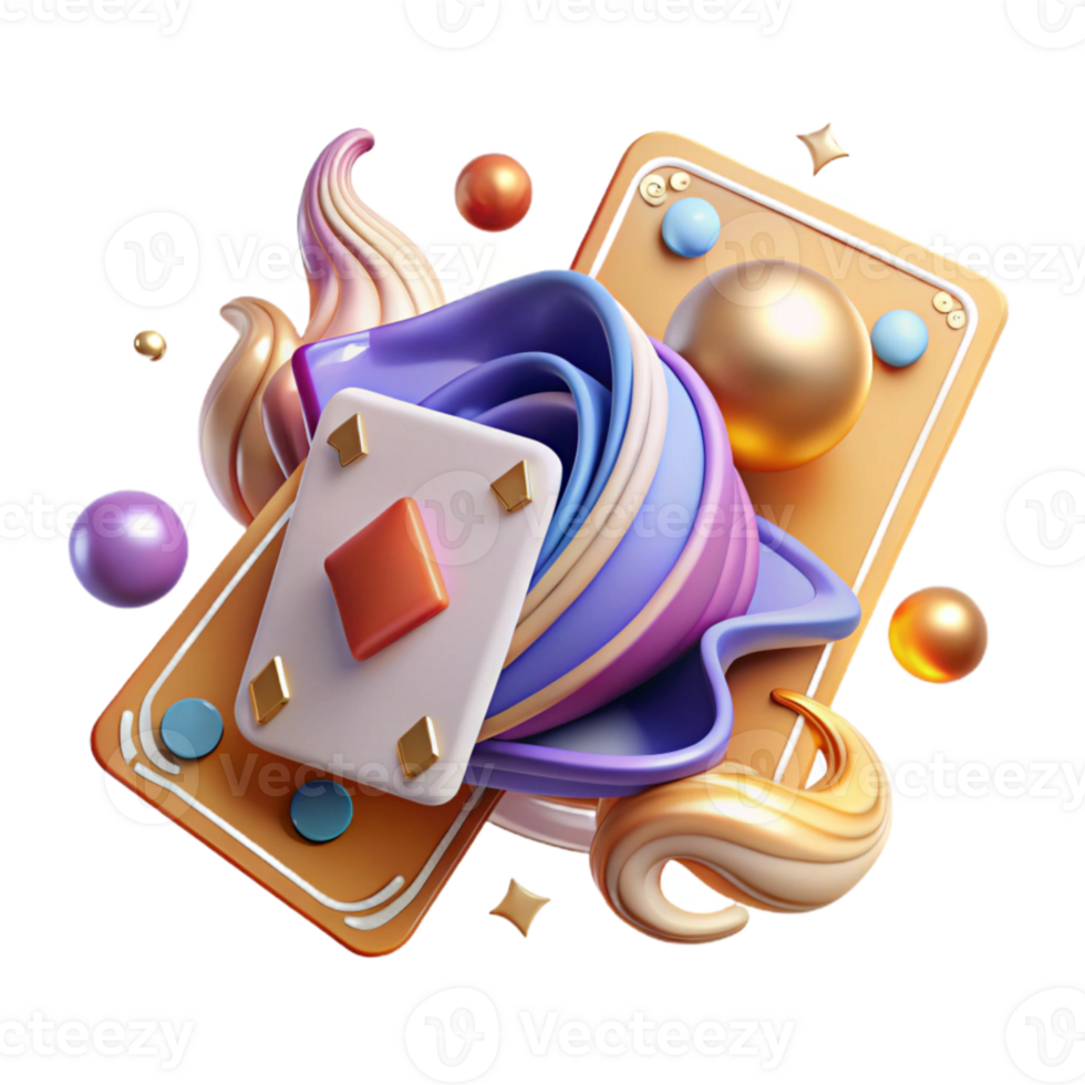 stunning creative Playing Cards with Swirling Design Cutout Element genuine png