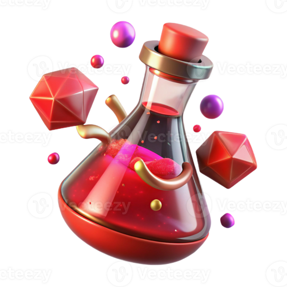 wonderful abstract Potion Flask Cutout with Red Liquid high resolution png